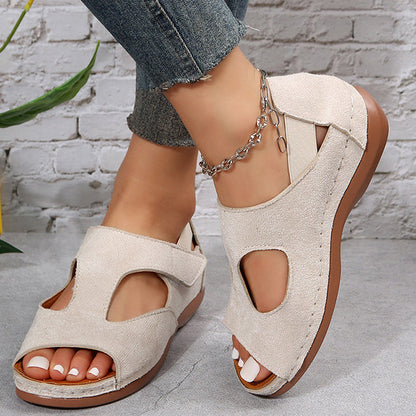 Women's Sandals with Round Toe and Rubber Sole for Summer
