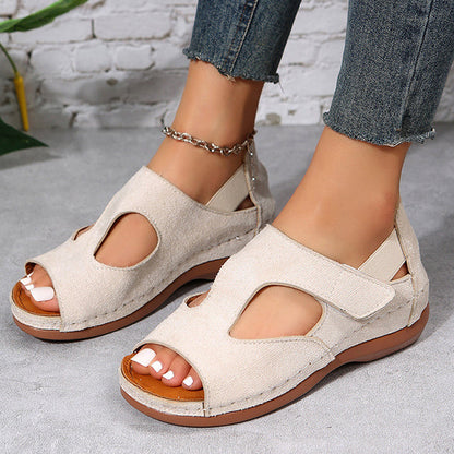 Women's Sandals with Round Toe and Rubber Sole for Summer