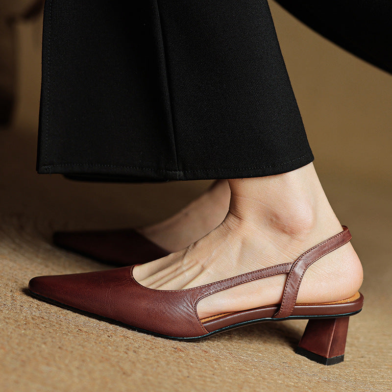 Women's Slingback Heels with Pointed Toe