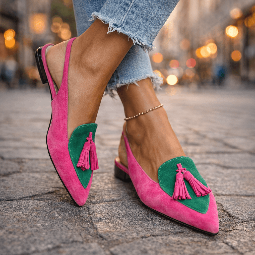Women's Slingbacks with Pointed Toe and Cushioned Sole
