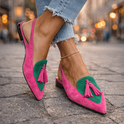 Women's Slingbacks with Pointed Toe and Cushioned Sole