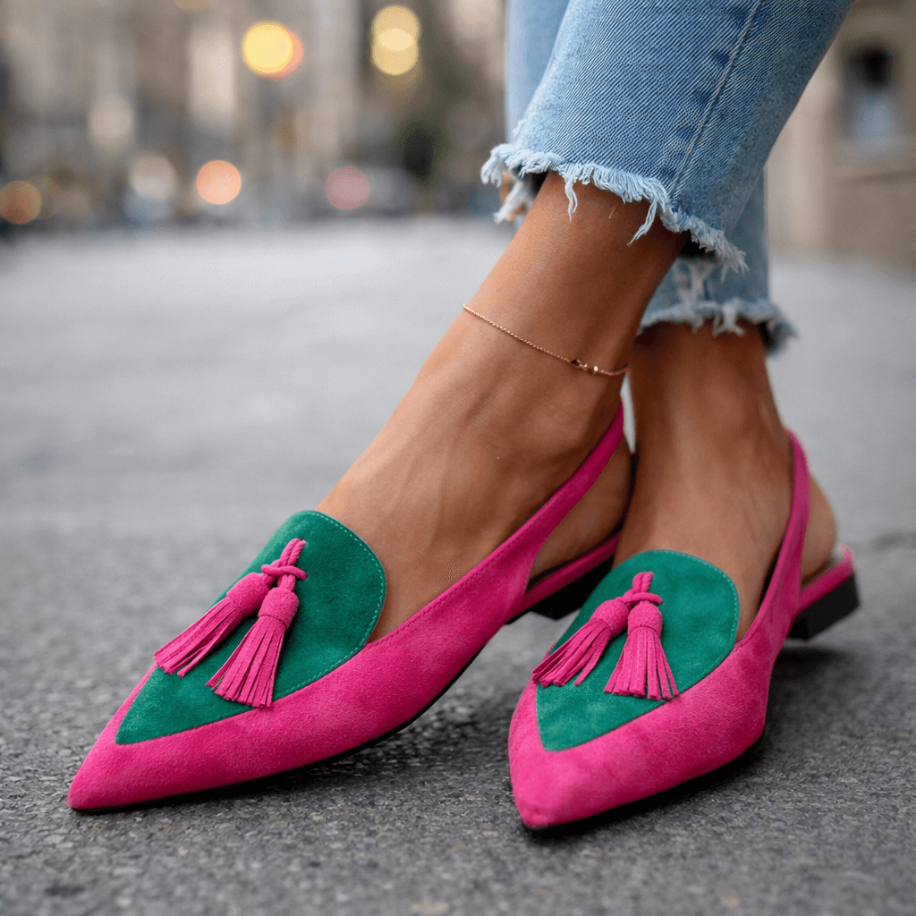 Women's Slingbacks with Pointed Toe and Cushioned Sole