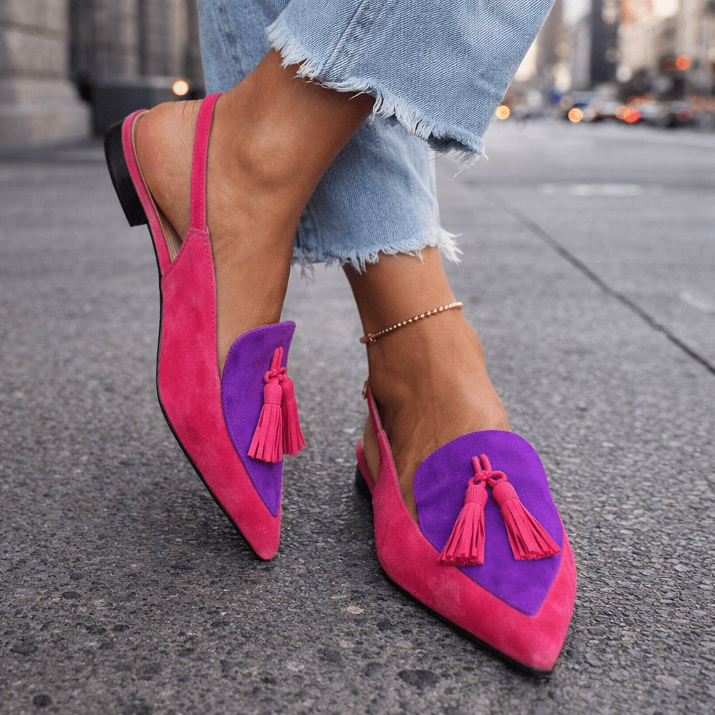 Women's Slingbacks with Pointed Toe and Cushioned Sole