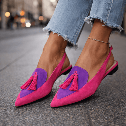 Women's Slingbacks with Pointed Toe and Cushioned Sole