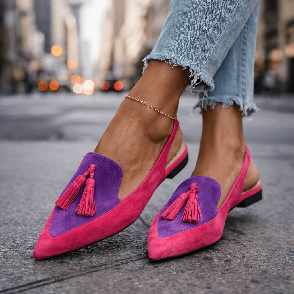 Women's Slingbacks with Pointed Toe and Cushioned Sole