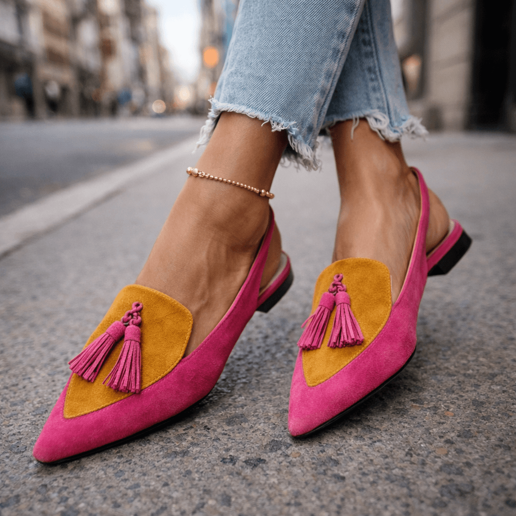 Women's Slingbacks with Pointed Toe and Cushioned Sole