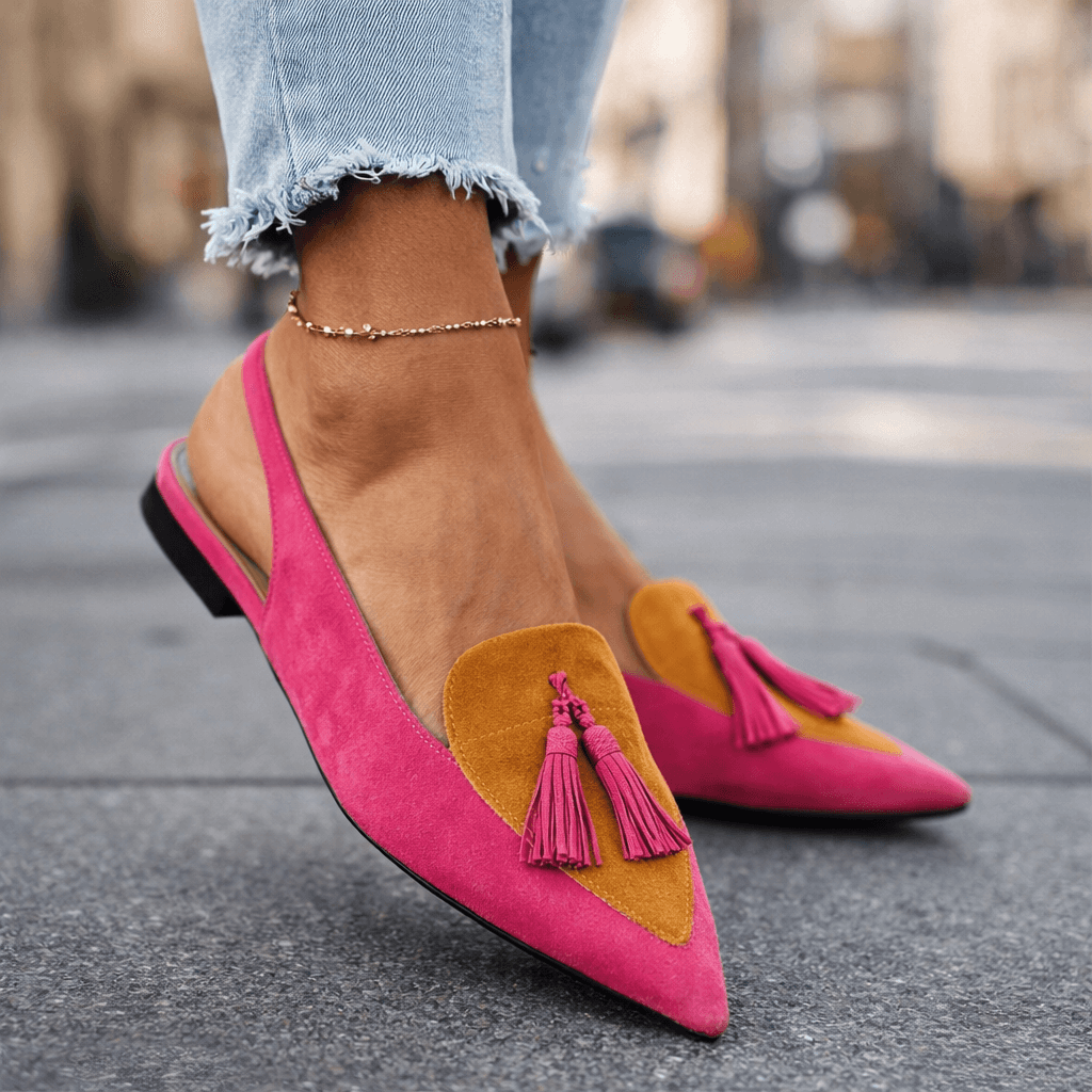 Women's Slingbacks with Pointed Toe and Cushioned Sole