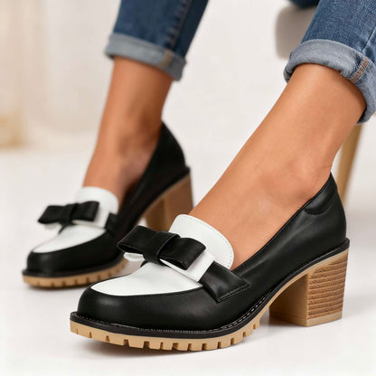 Women's Slip-On Loafers with Bow Detail and Cushioned Insole