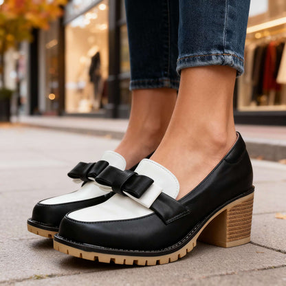 Women's Slip-On Loafers with Bow Detail and Cushioned Insole