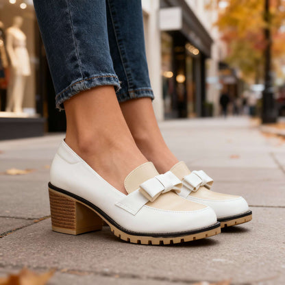 Women's Slip-On Loafers with Bow Detail and Cushioned Insole