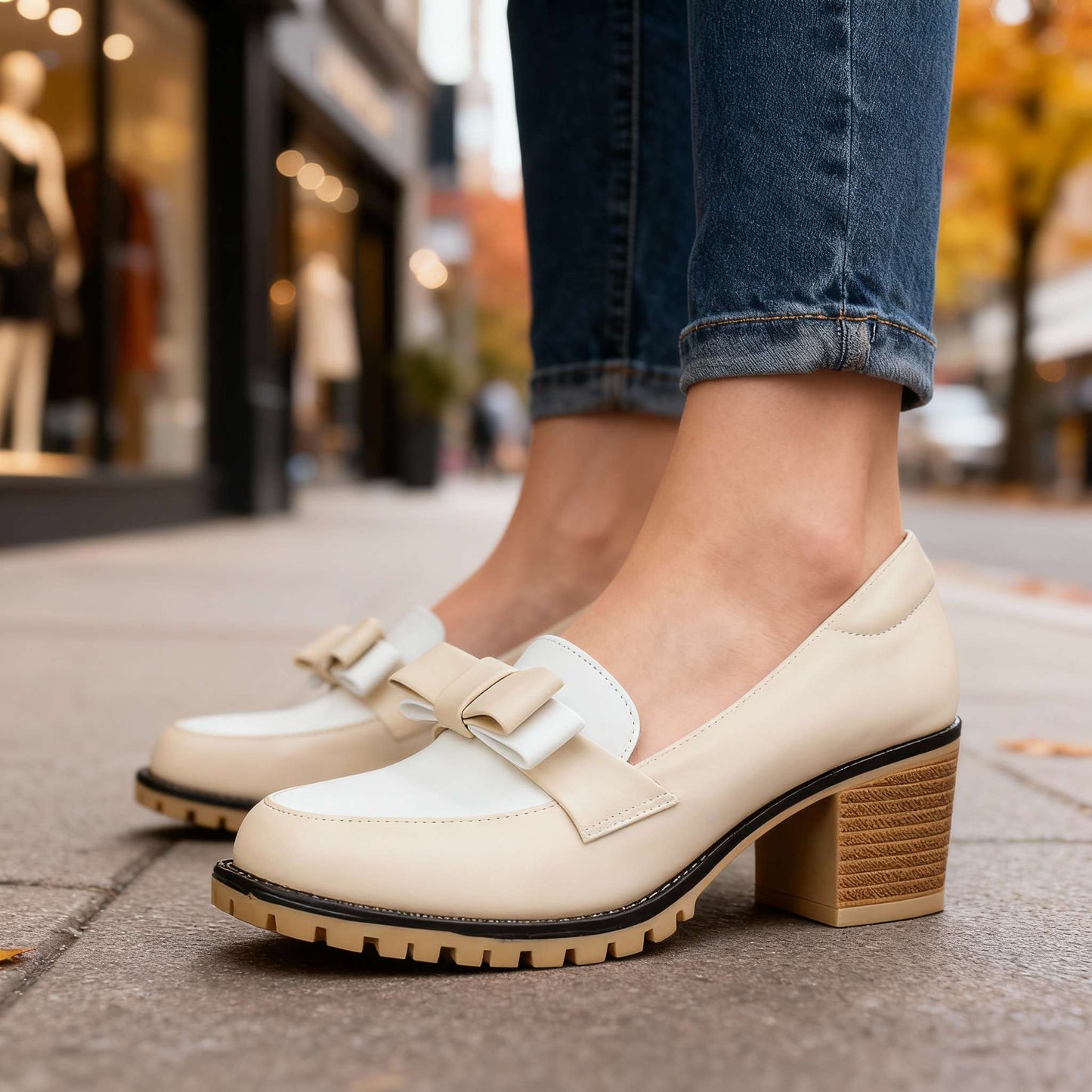 Women's Slip-On Loafers with Bow Detail and Cushioned Insole