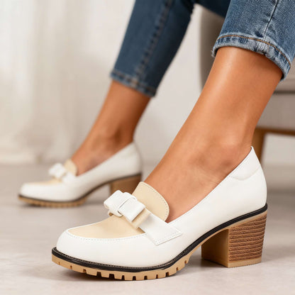 Women's Slip-On Loafers with Bow Detail and Cushioned Insole