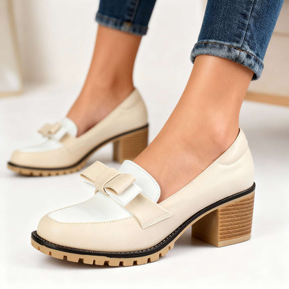 Women's Slip-On Loafers with Bow Detail and Cushioned Insole