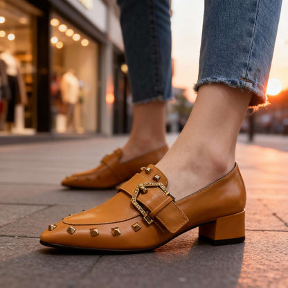 Women's Slip-On Shoes with Studded Accents