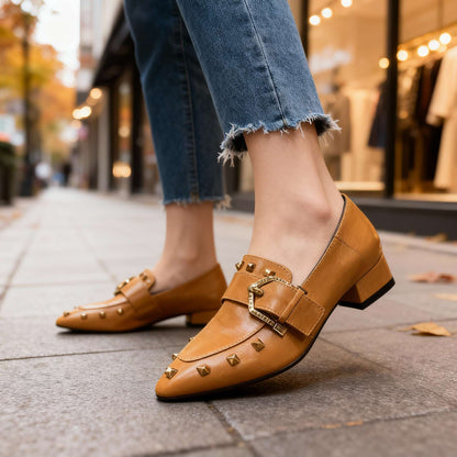 Women's Slip-On Shoes with Studded Accents
