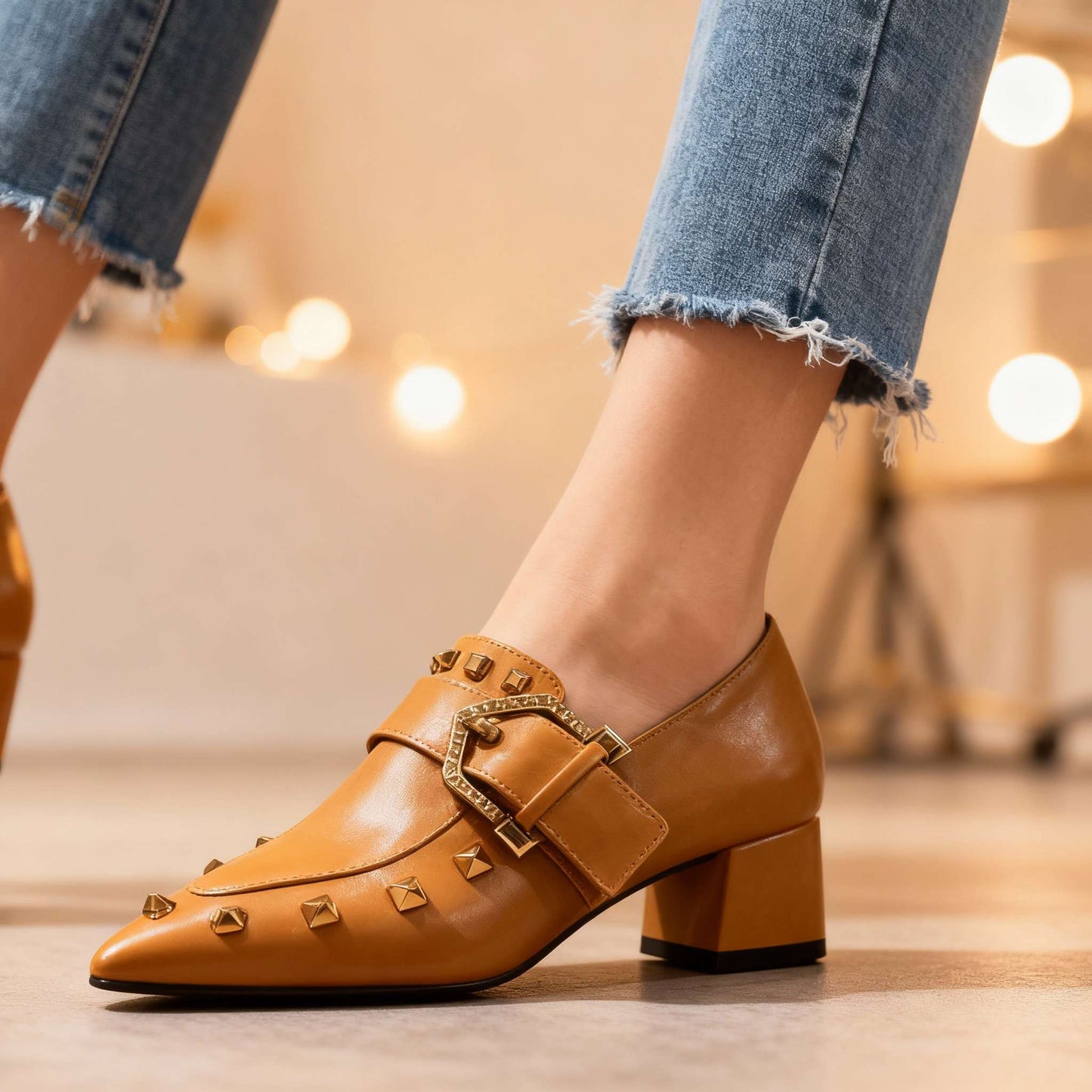 Women's Slip-On Shoes with Studded Accents