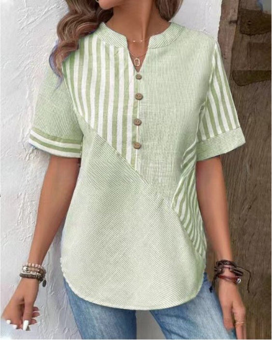 Women's Striped Blouse with Casual Fit for Summer