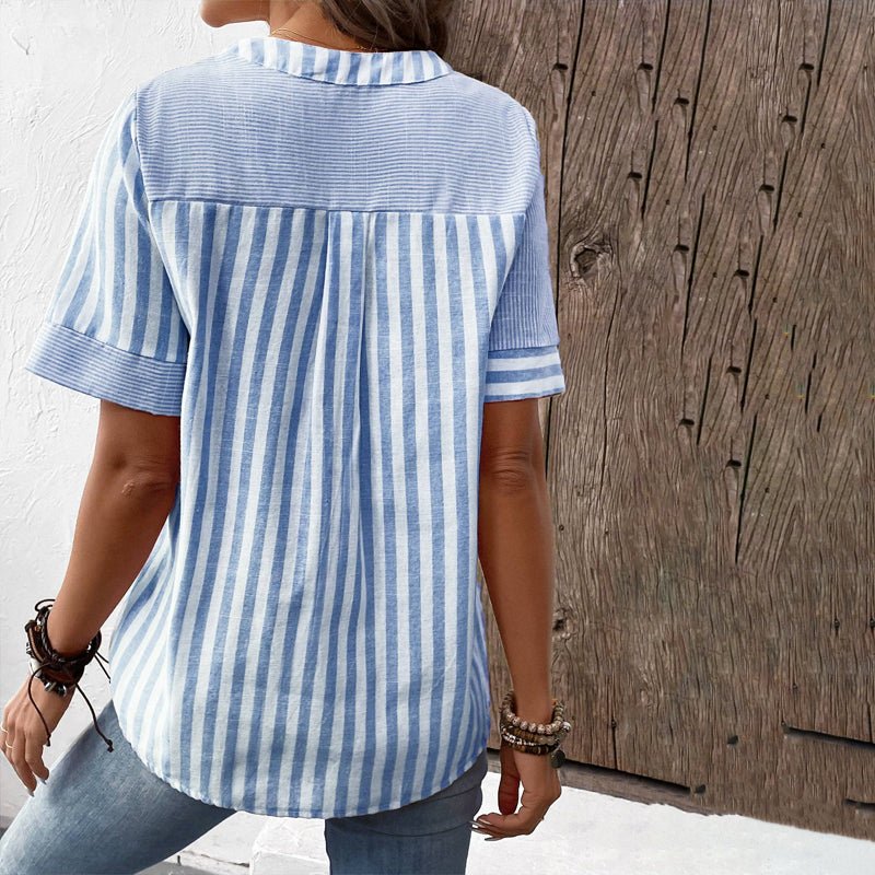 Women's Striped Blouse with Casual Fit for Summer
