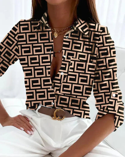 Women's Striped Shirt with Short Sleeves