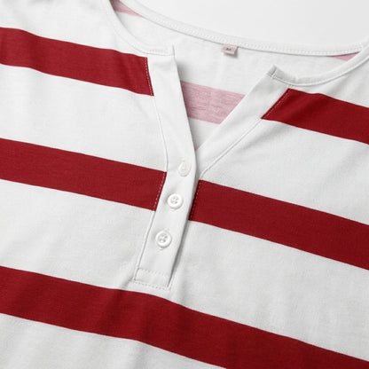 Women's Striped V-Neck Top in Lightweight Fabric for Everyday Comfort