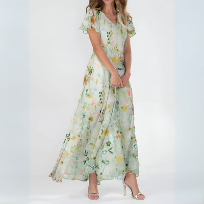 Women's Summer Dress with Elegant Silhouette and Flowy Design