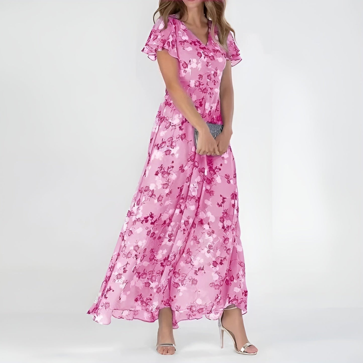 Women's Summer Dress with Elegant Silhouette and Flowy Design