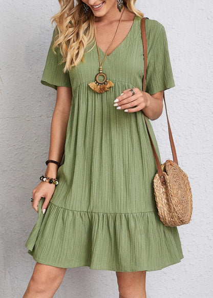 Women's Summer Dress with Figure-Flattering Cut and V-Neck