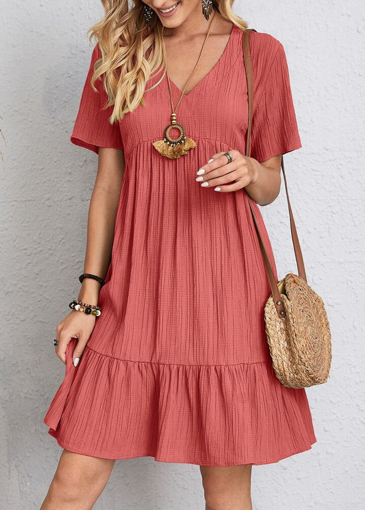 Women's Summer Dress with Figure-Flattering Cut and V-Neck