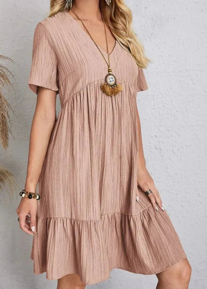 Women's Summer Dress with Figure-Flattering Cut and V-Neck