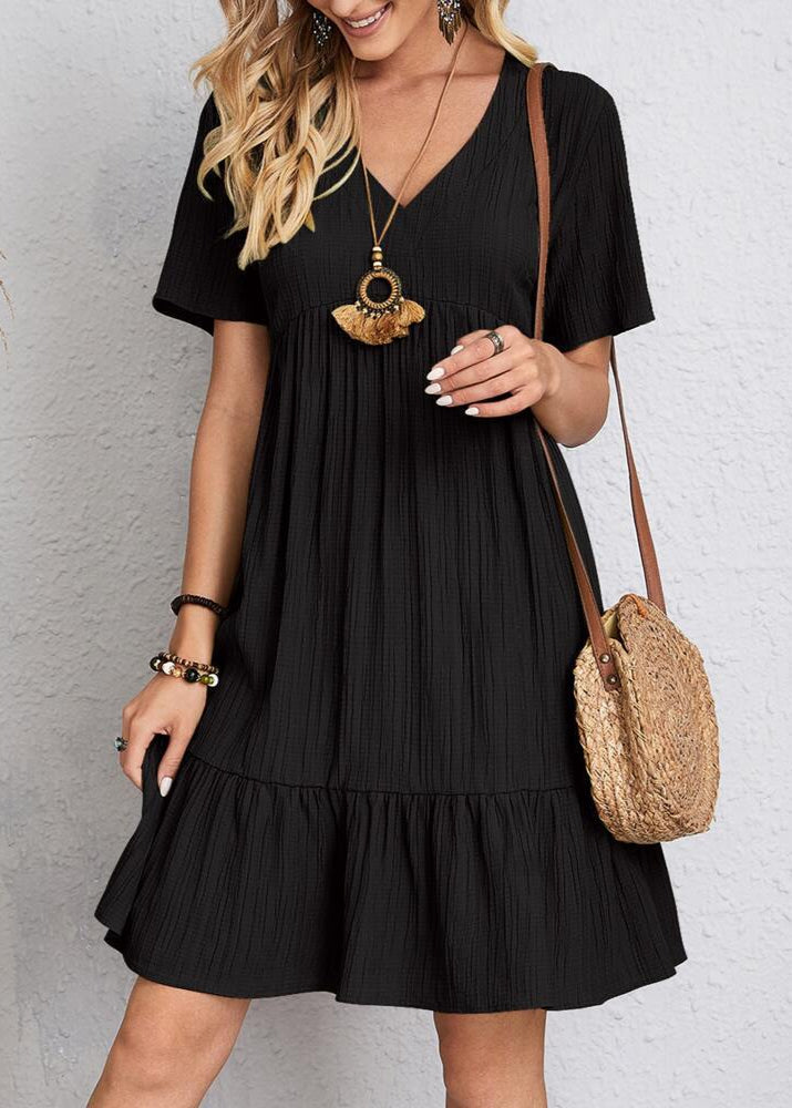 Women's Summer Dress with Figure-Flattering Cut and V-Neck