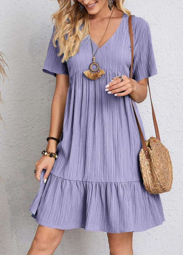 Women's Summer Dress with Figure-Flattering Cut and V-Neck