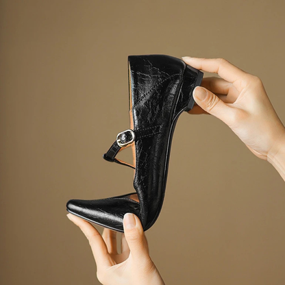 Women's T-Strap Flats with Comfort Footbed