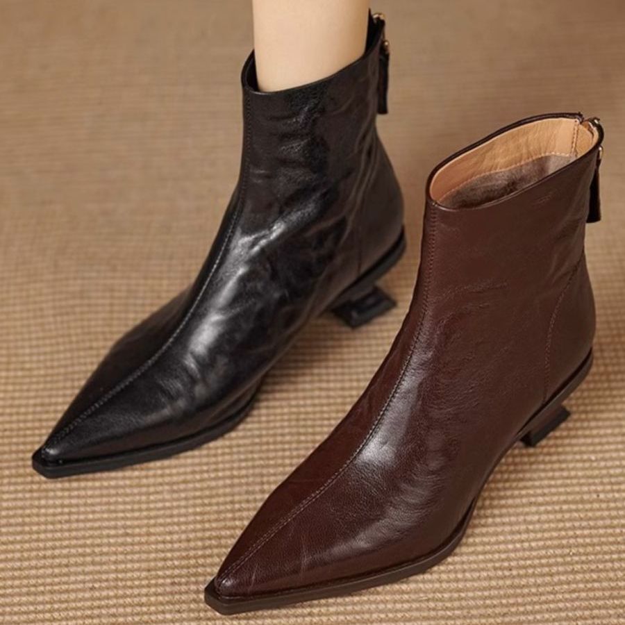 Women's Textured Ankle Boots with Sculpted Heel