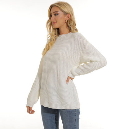 Women's Textured Knit Sweater with Relaxed Fit