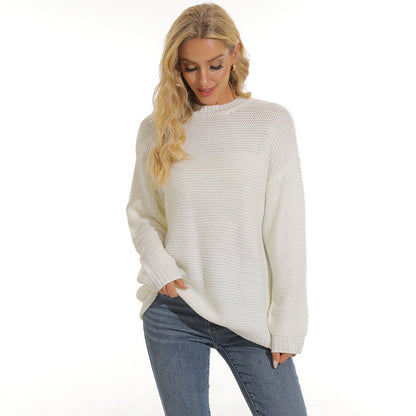 Women's Textured Knit Sweater with Relaxed Fit
