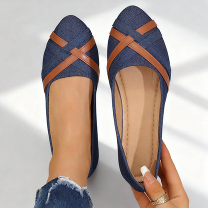 Women's Textured Slip-On Flats with Supportive Sole