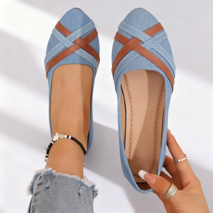 Women's Textured Slip-On Flats with Supportive Sole