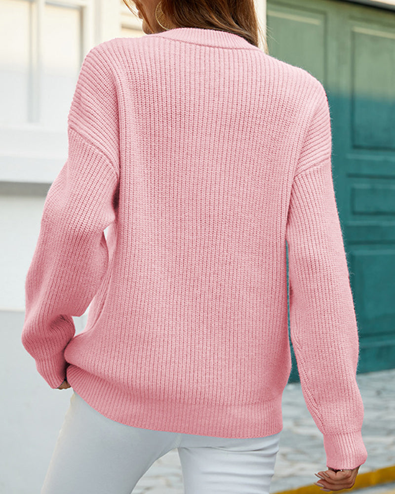 Women's Thick Knit Jumper with Round Neck in Soft Knit for Cosy Comfort