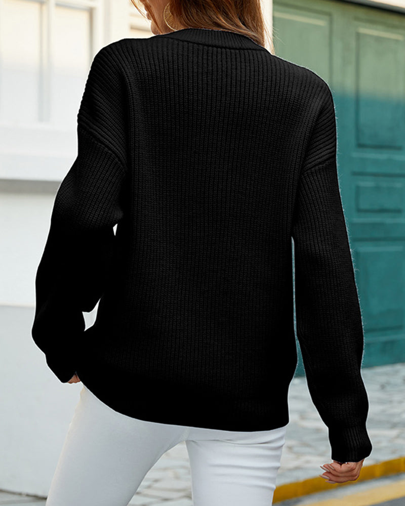 Women's Thick Knit Jumper with Round Neck in Soft Knit for Cosy Comfort