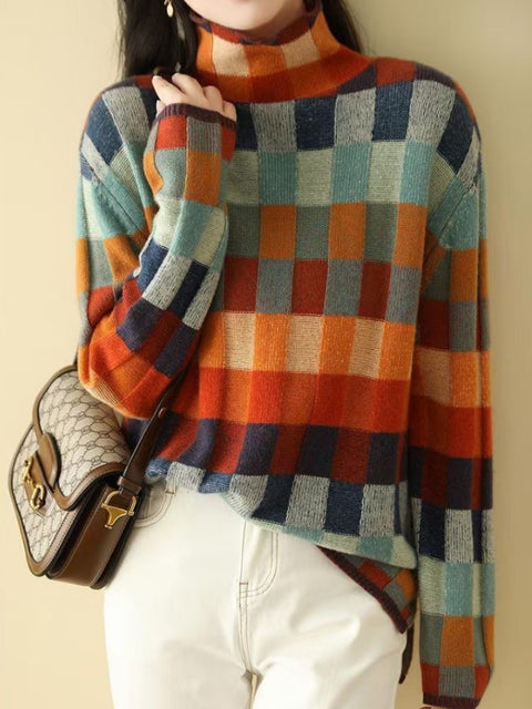 Women's Turtleneck Sweater with Elegant Fit and Long Sleeve