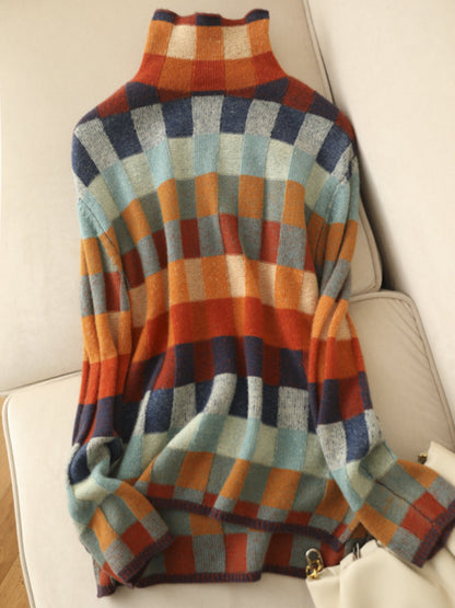 Women's Turtleneck Sweater with Elegant Fit and Long Sleeve