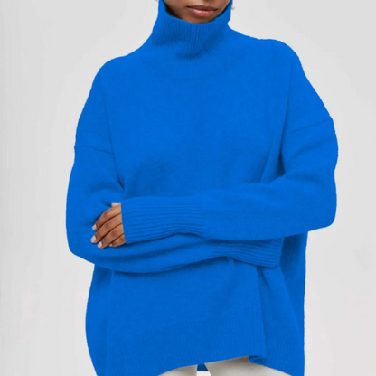 Women's Turtleneck Sweater with Long Sleeves and Casual Fit