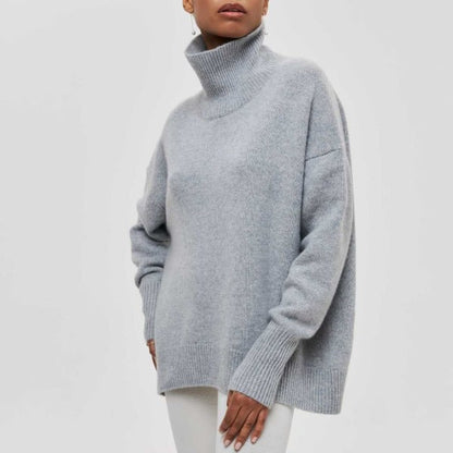 Women's Turtleneck Sweater with Long Sleeves and Casual Fit