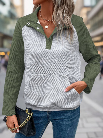 Women's Turtleneck Sweater with Textured Surface