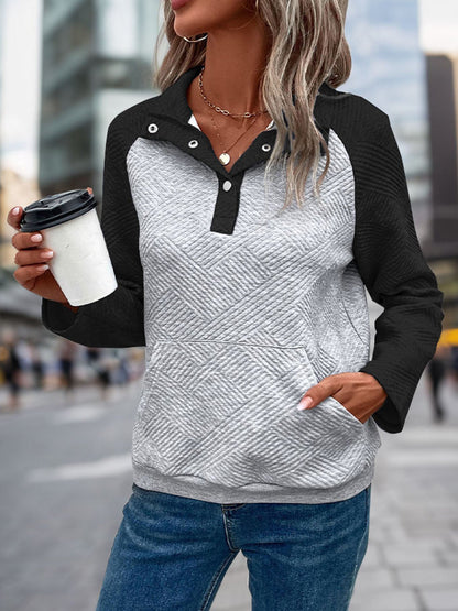 Women's Turtleneck Sweater with Textured Surface