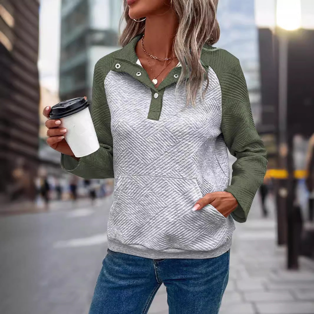 Women's Turtleneck Sweater with Textured Surface