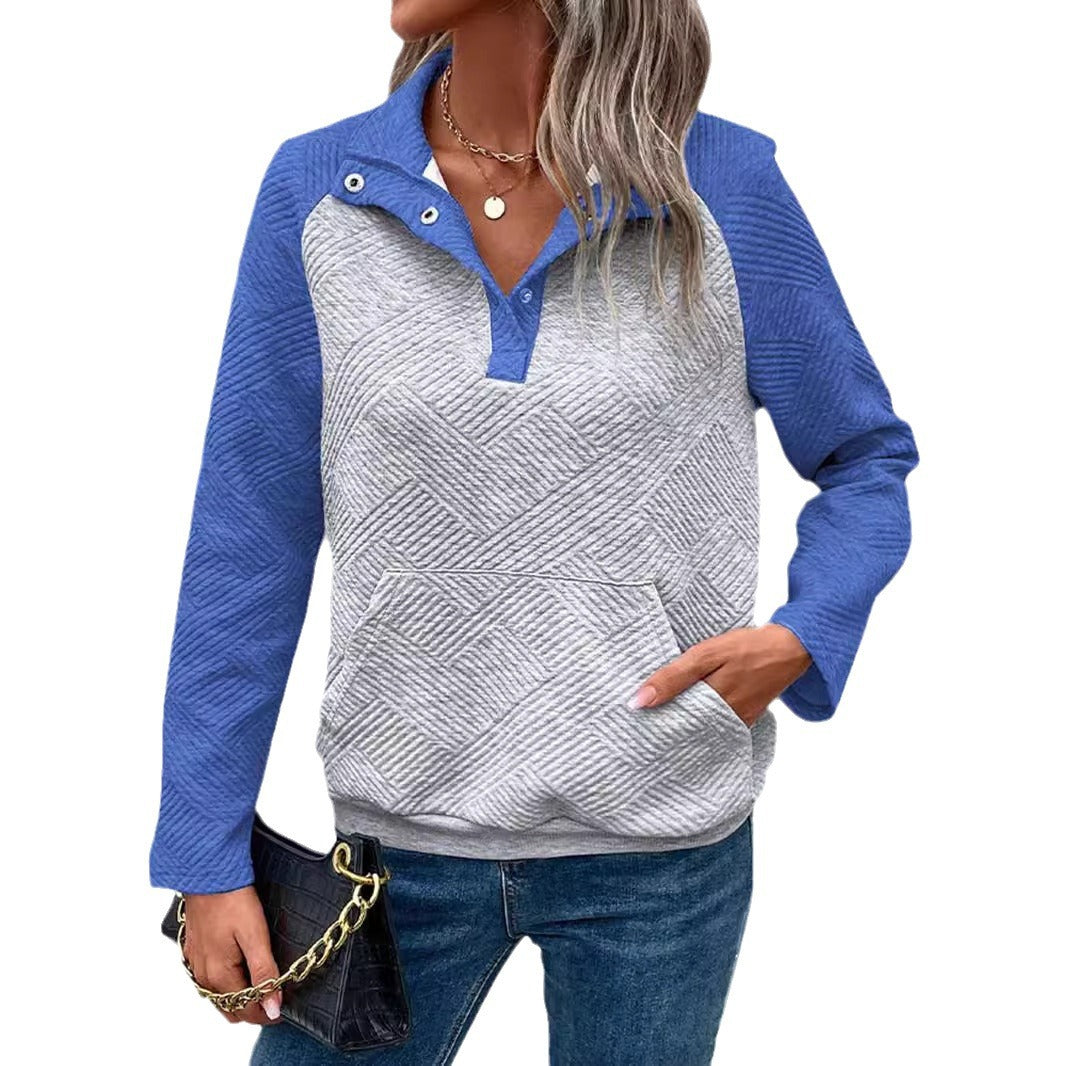 Women's Turtleneck Sweater with Textured Surface