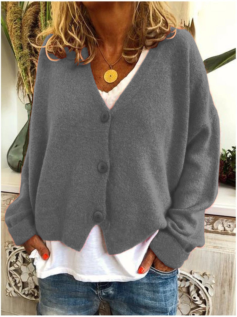 Women's V-Neck Knitted Cardigan in Soft Premium Knit