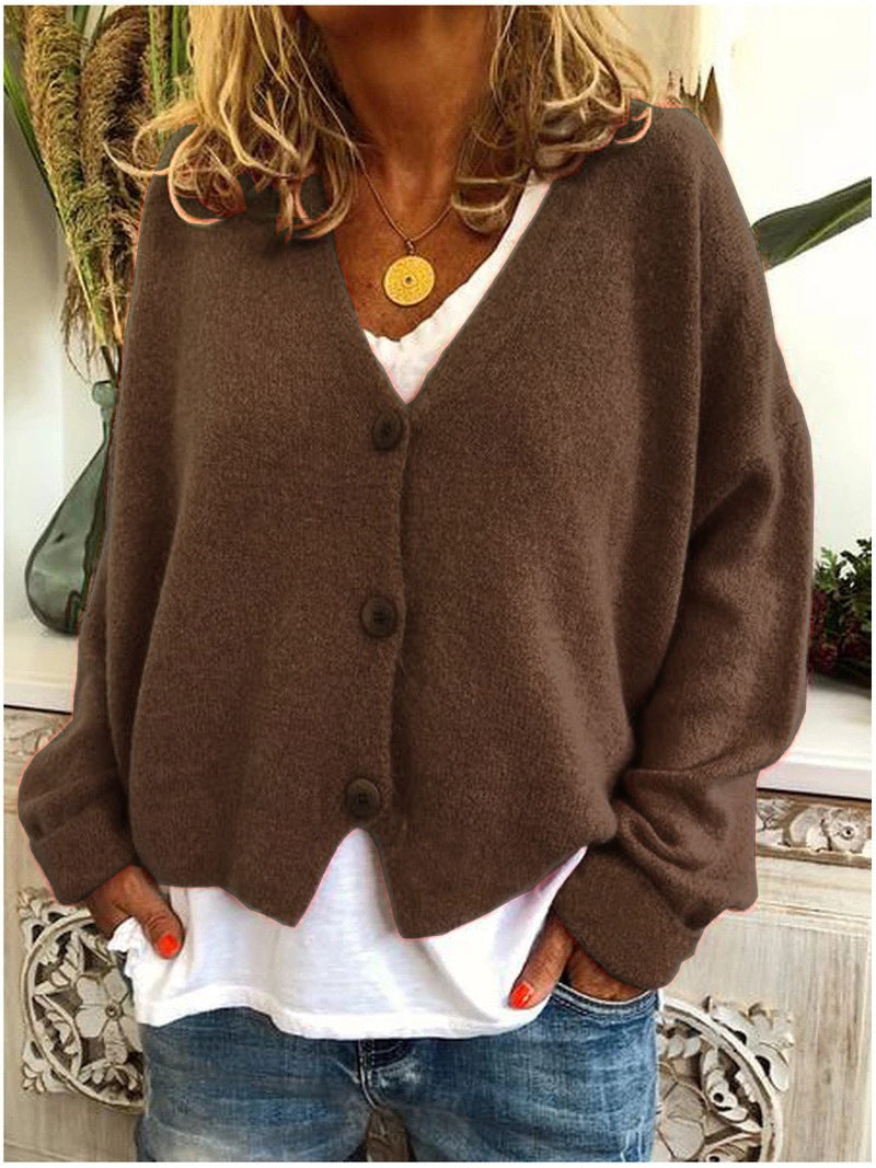 Women's V-Neck Knitted Cardigan in Soft Premium Knit