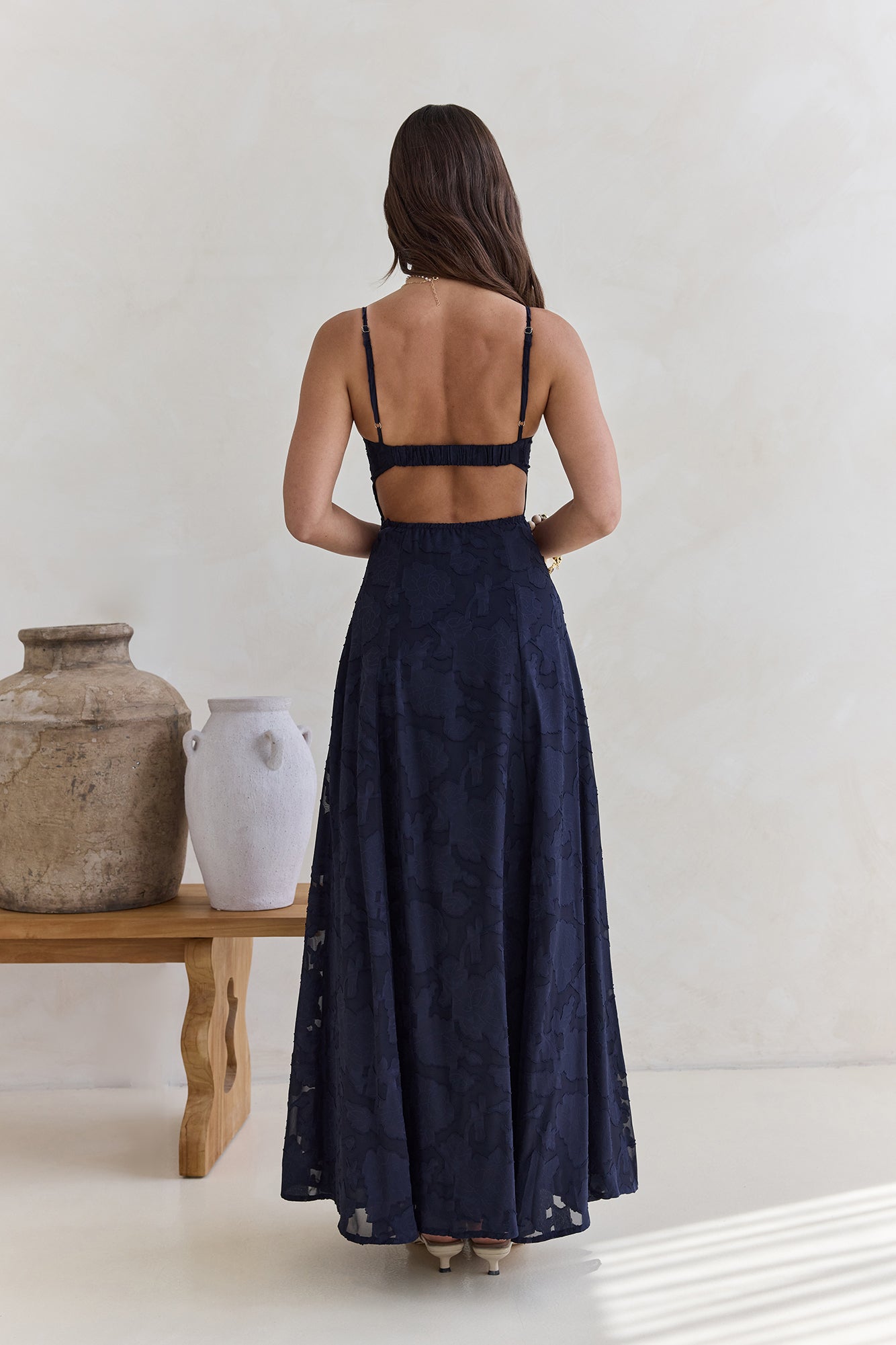 Women's V-Neck Maxi Dress with Adjustable Straps